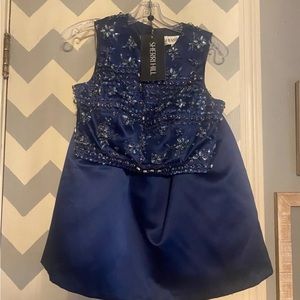 Sherri hill two piece navy blue style 32269 homecoming dress size 2
